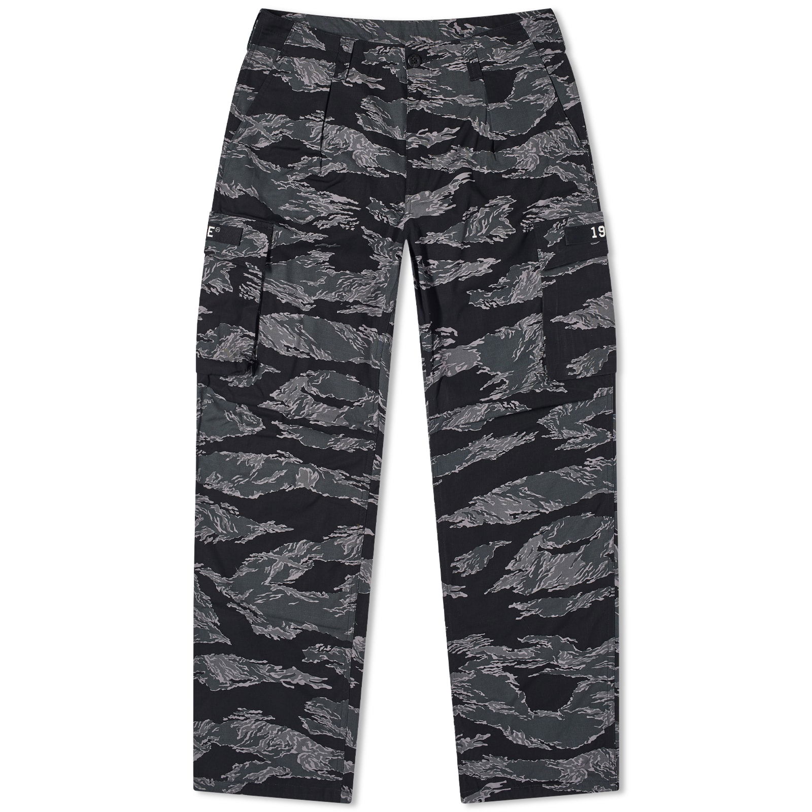 Tiger Camo Relaxed Fit Military Pants Black