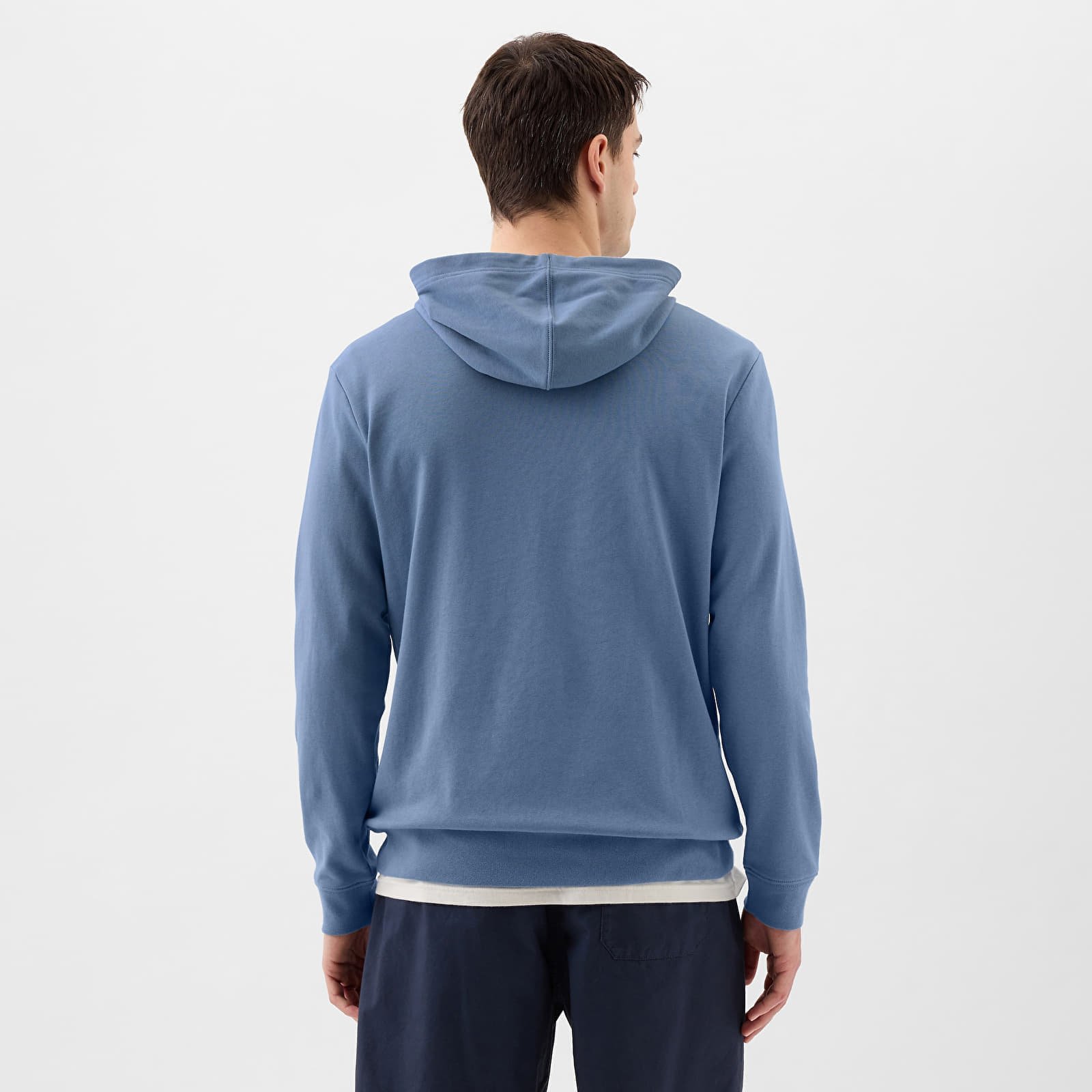 French Terry Pullover Logo Hoodie Soft Cornflower