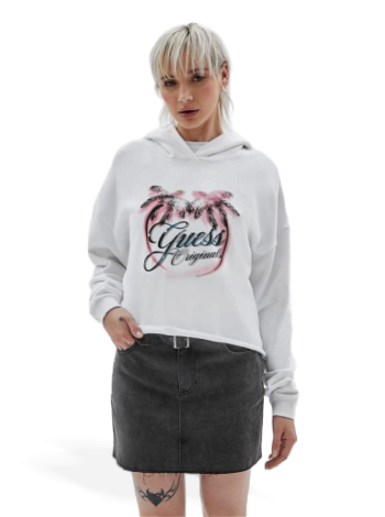 GUESS Originals Front Print Cropped Sweatshirt W3YQ17KBRL1