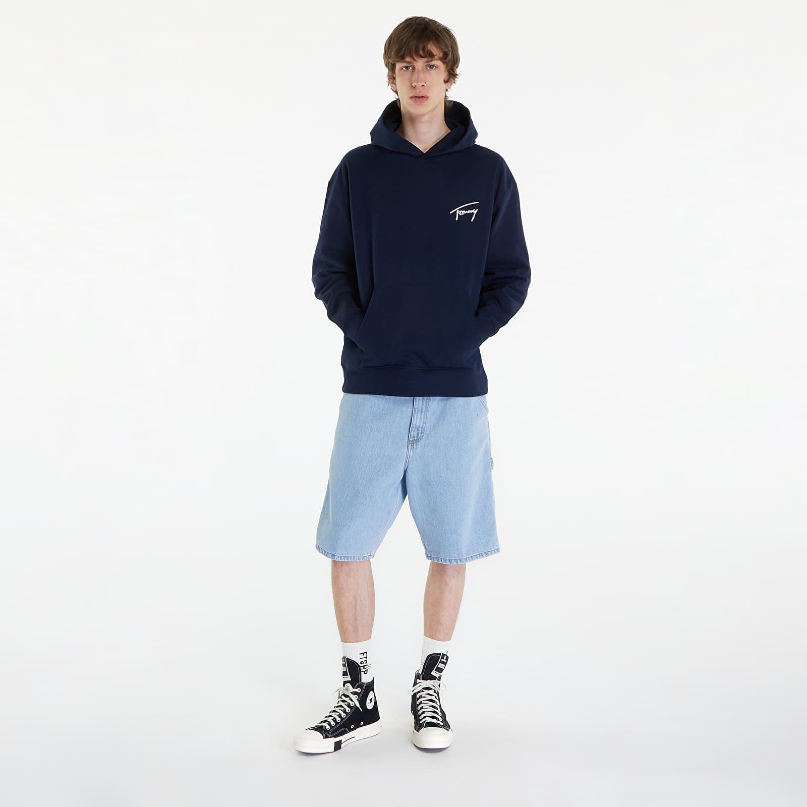 Relaxed Signature Hoodie Blue