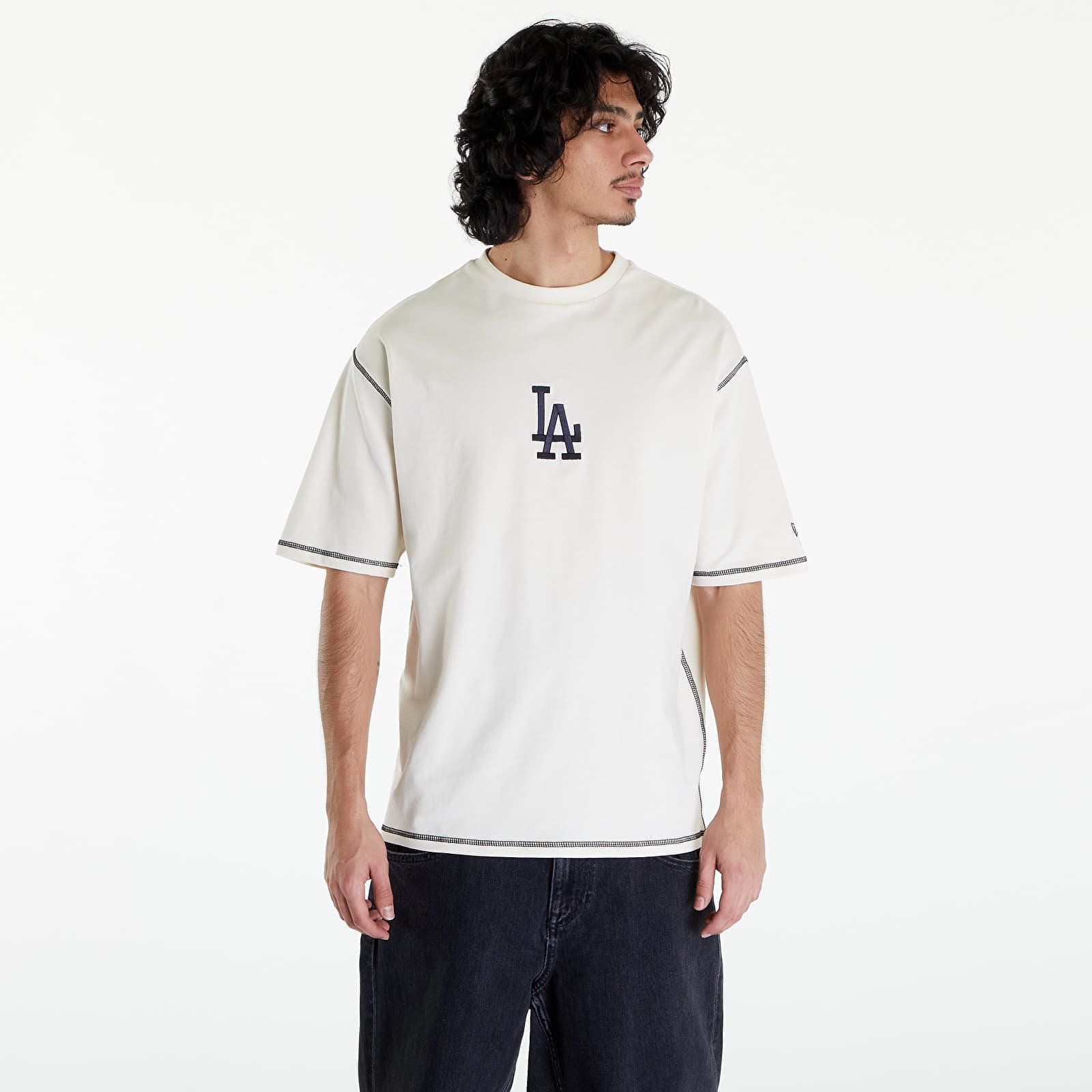 LA Dodgers MLB World Series Oversized T-Shirt UNISEX Off White/ Navy