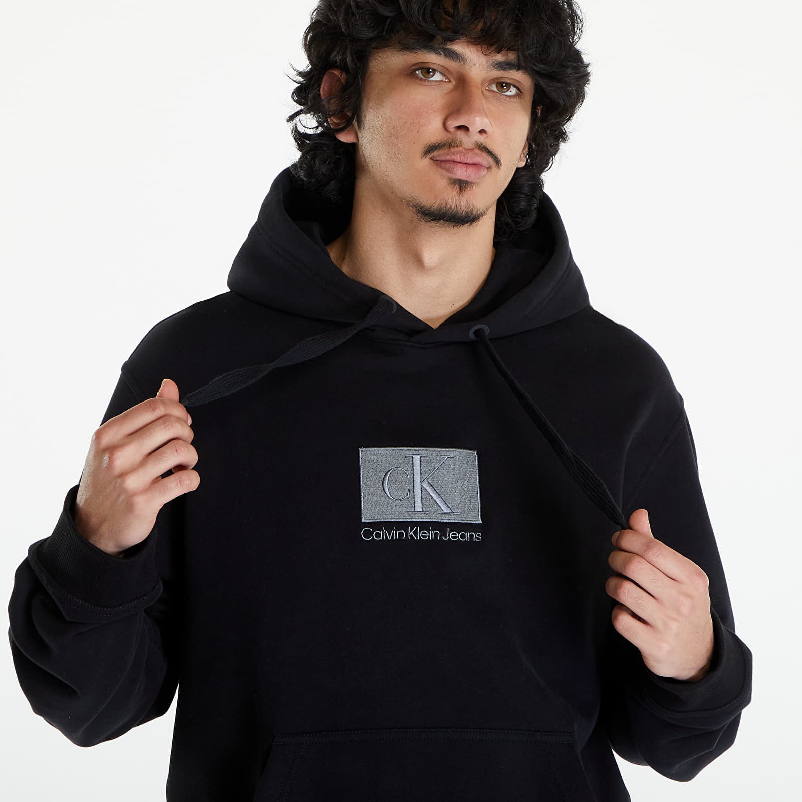 Embroidery Patch Hoodie Black