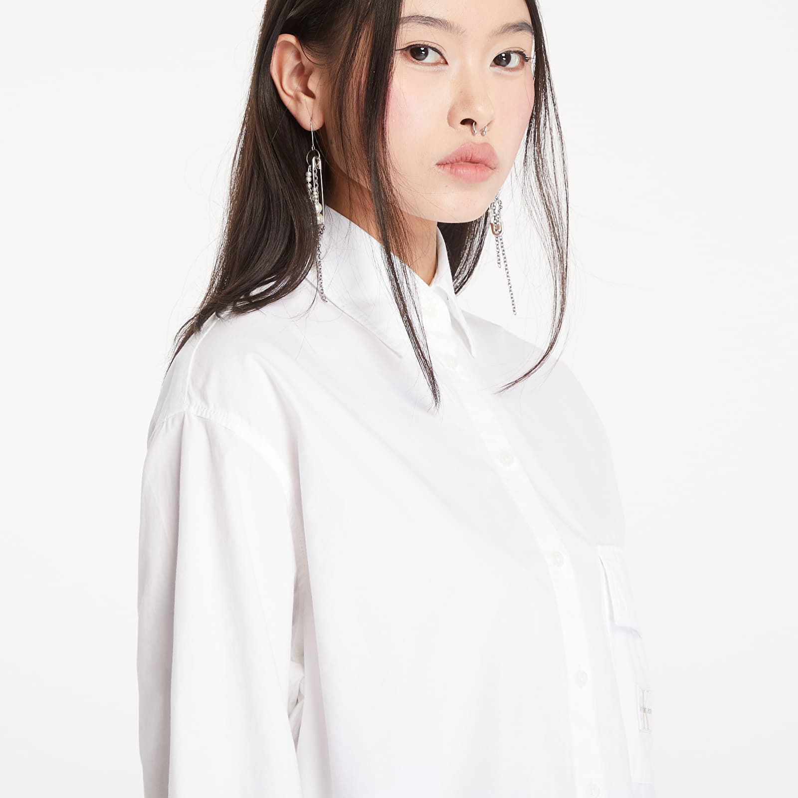 Long Cotton Utility T-Shirt Bright White