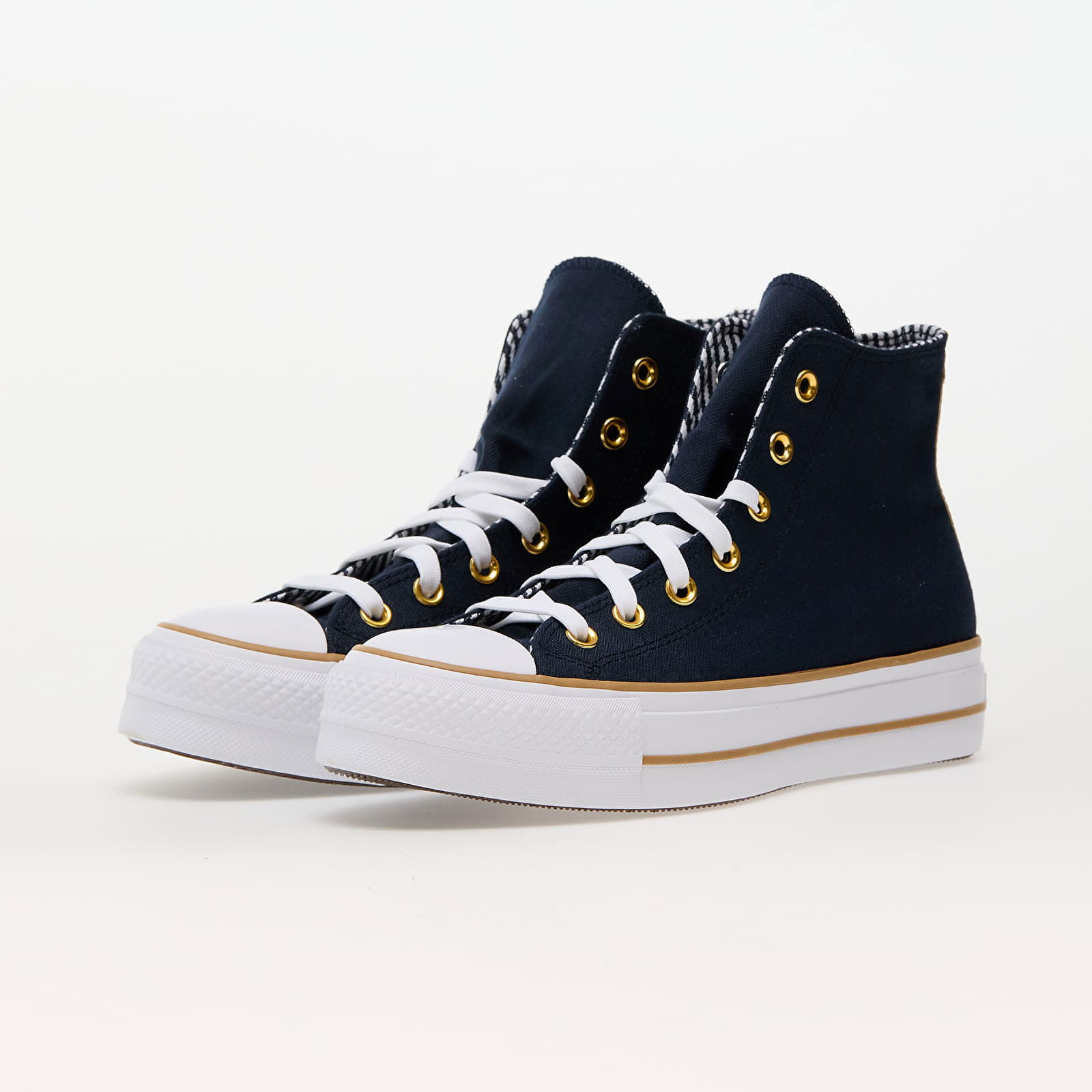 Chuck Taylor All Star Lift Platform Herringbone Stripe Obsidian/ White/ Trek Tan