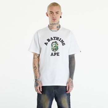 BAPE A BATHING APE Abc Camo College Tee White/ Green 001TEK301005M WH0