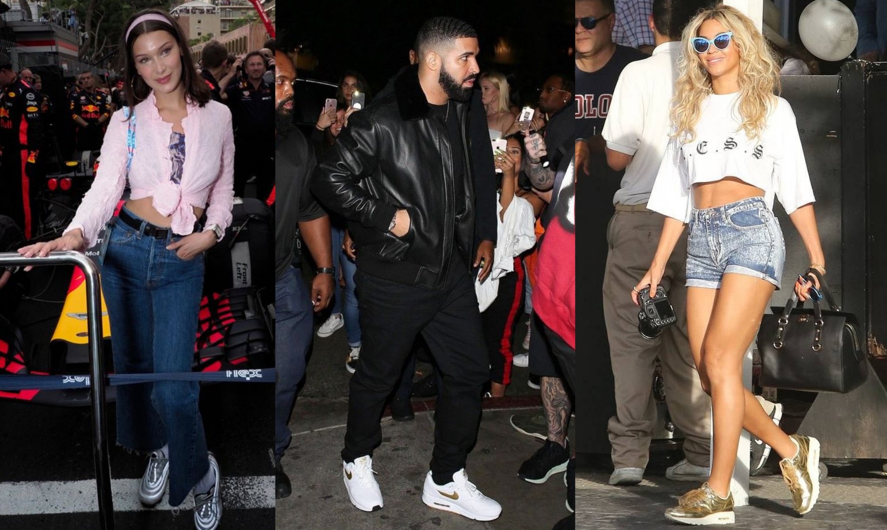 Bella Hadid, Drake, Beyonce wearing Air Max